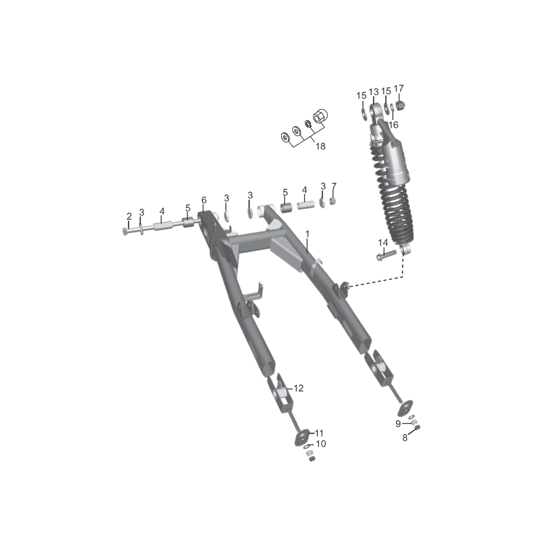 Amortiguador Trasero Brazo Oscilant