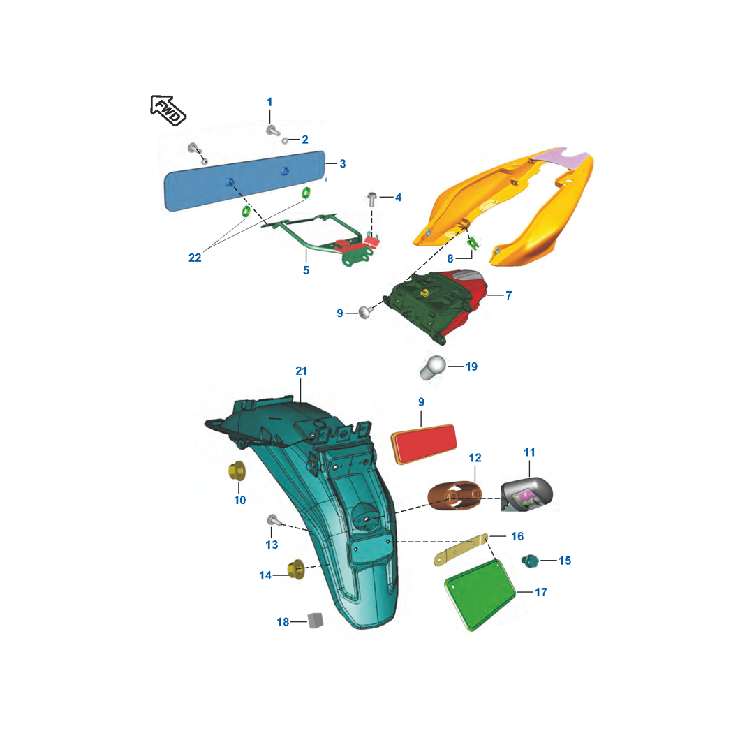 Ens Calavera Porta Placa Ff y Rr