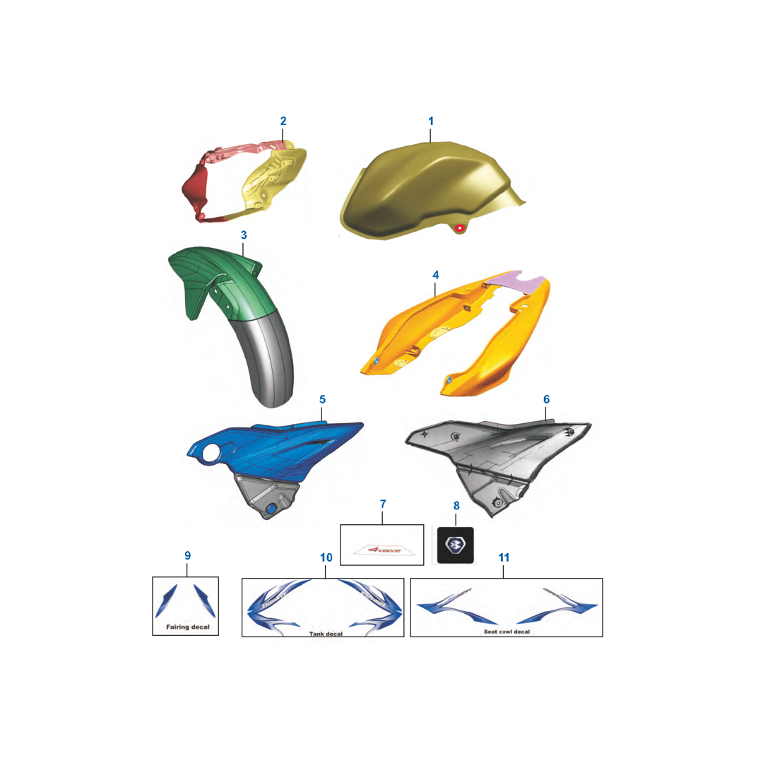 Partes Pintadas y Adhesivos