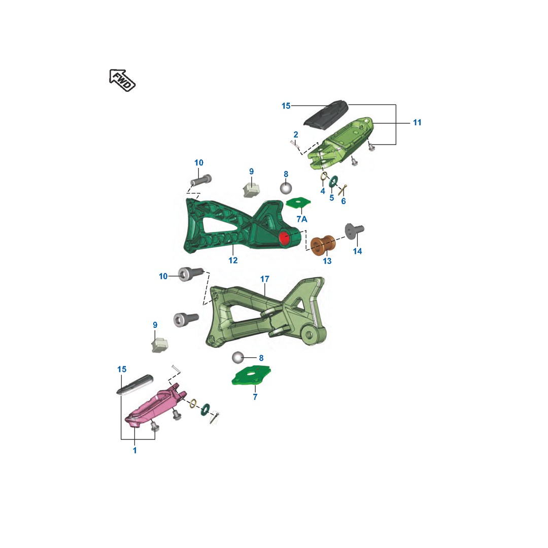 Posa Pies Pasajero Soportes