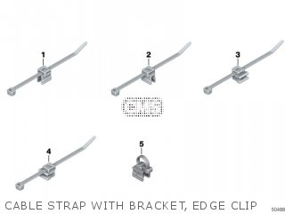 CABLE STRAP WITH BRACKET, EDGE CLIP