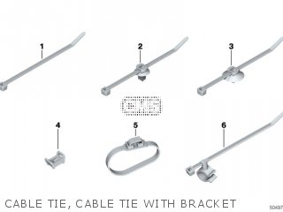 Diagrama CABLE TIE, CABLE TIE WITH BRACKET