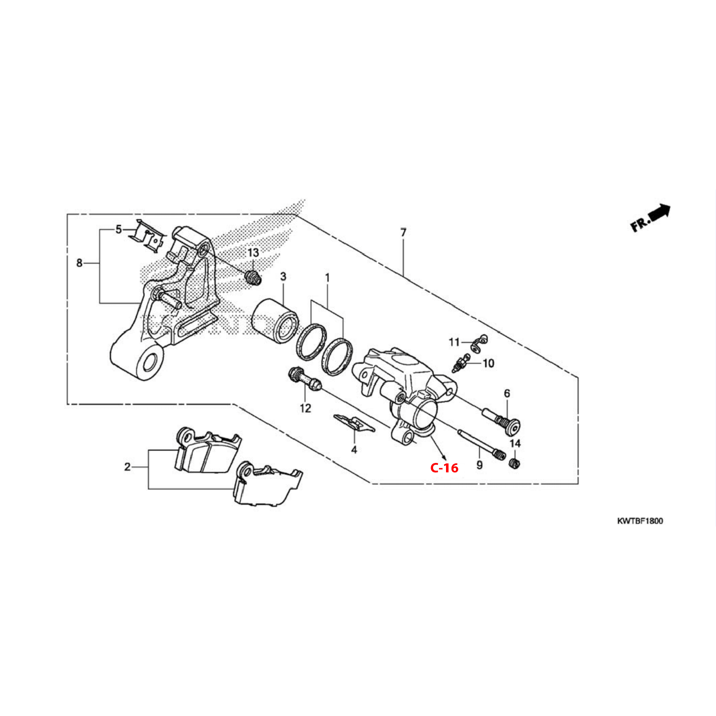 Caliper del Freno Trasero (XRE300)