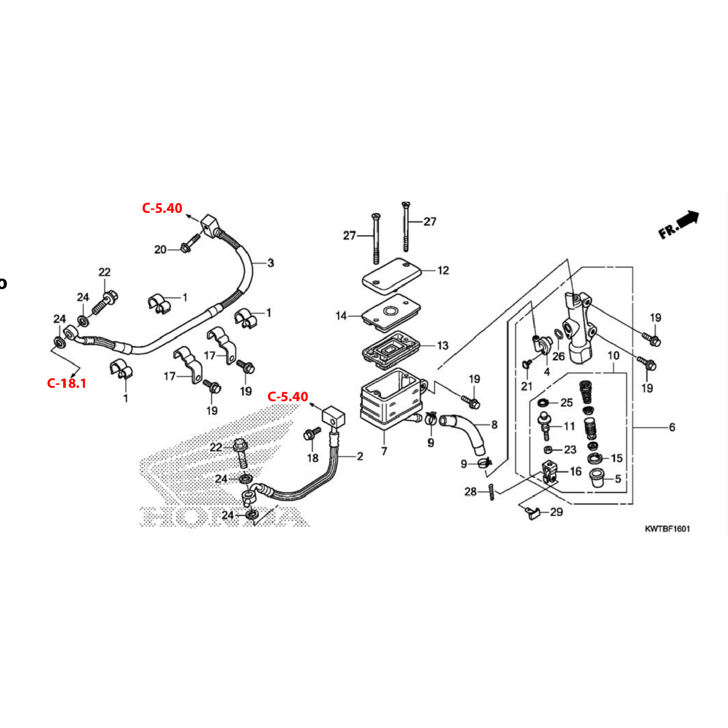Cilindro Maestro del Freno Trasero (XRE300A)