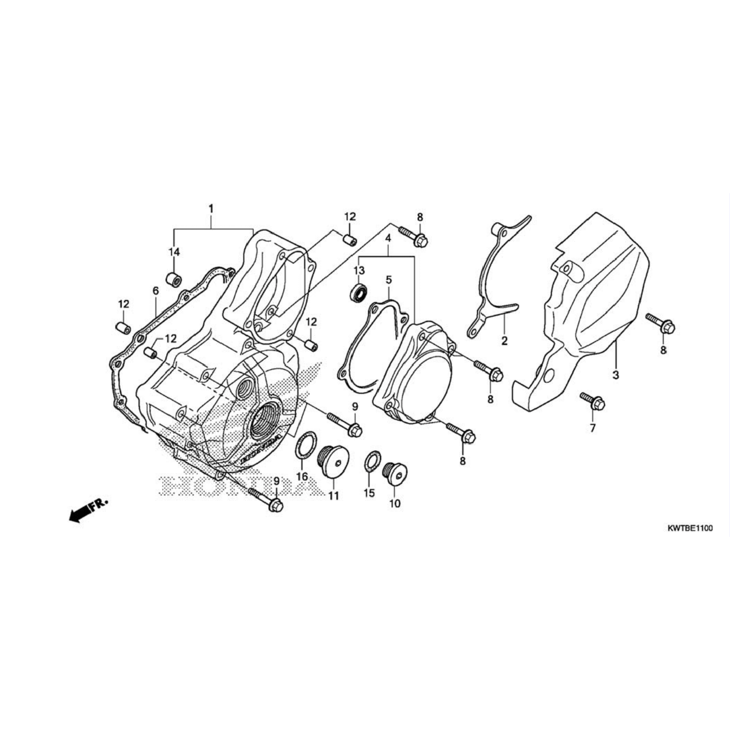 Cubierta de la Carcasa Izquierda del Motor