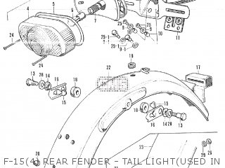 F-15(4) REAR FENDER - TAIL LIGHT(USED IN FRANCE,BELGIUM&GENERAL)