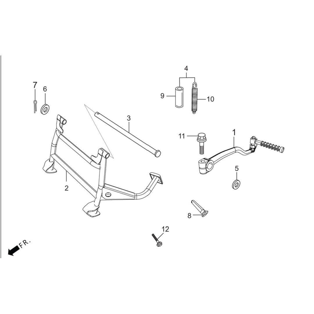 Brazo de arranque de patada / soporte principal/ soporte lateral