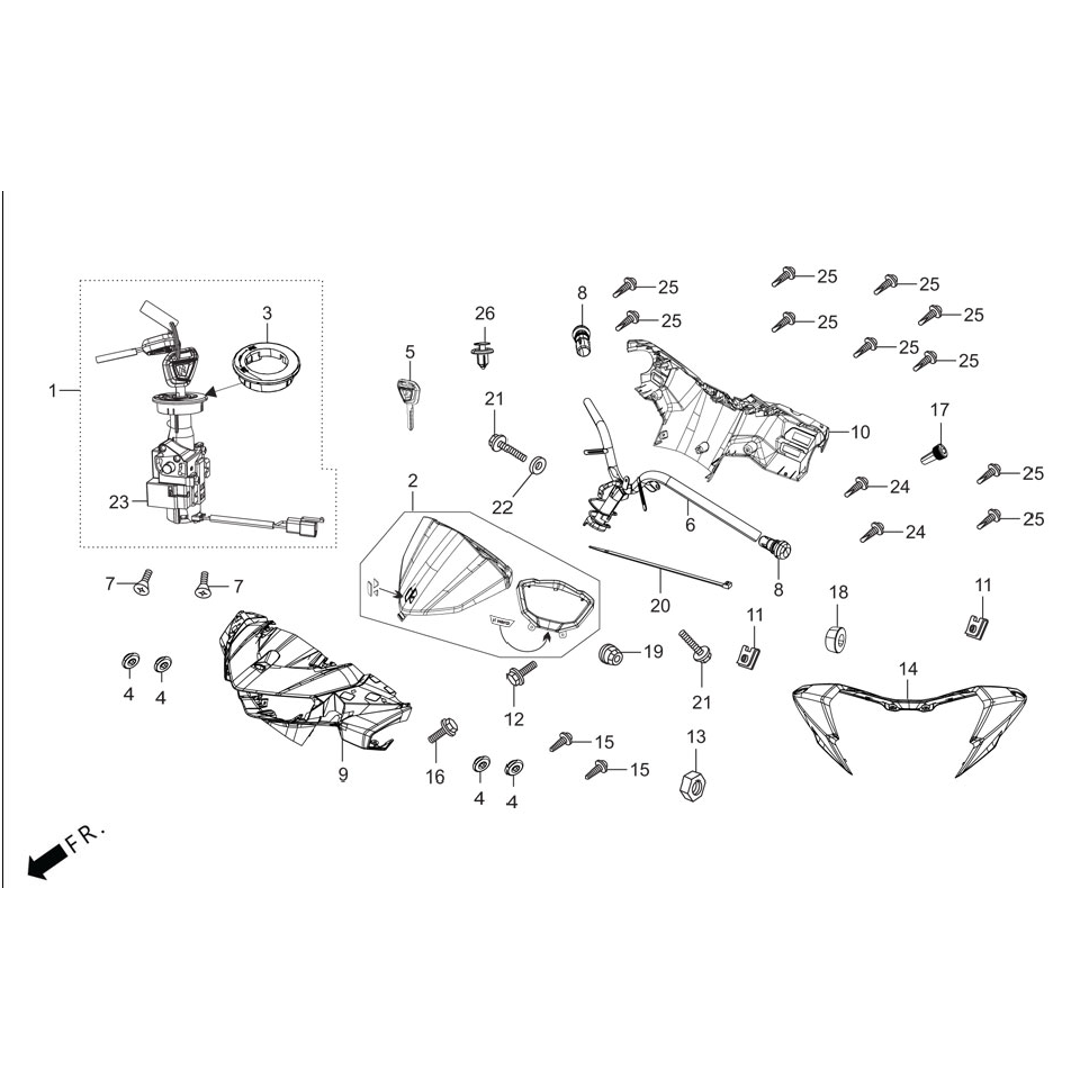 Manija de la direccion / cubierta de la manija