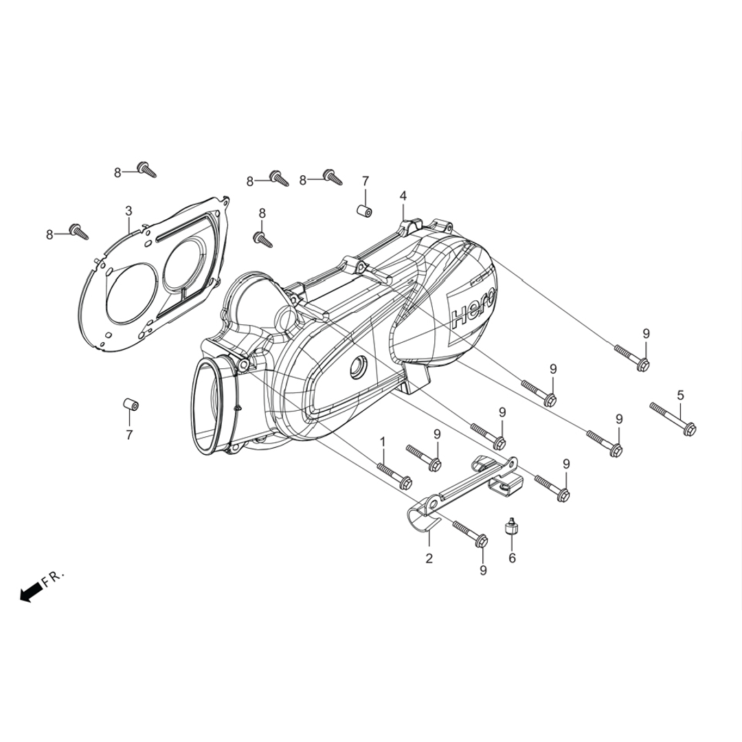 Cubierta izquierda del cigueñal