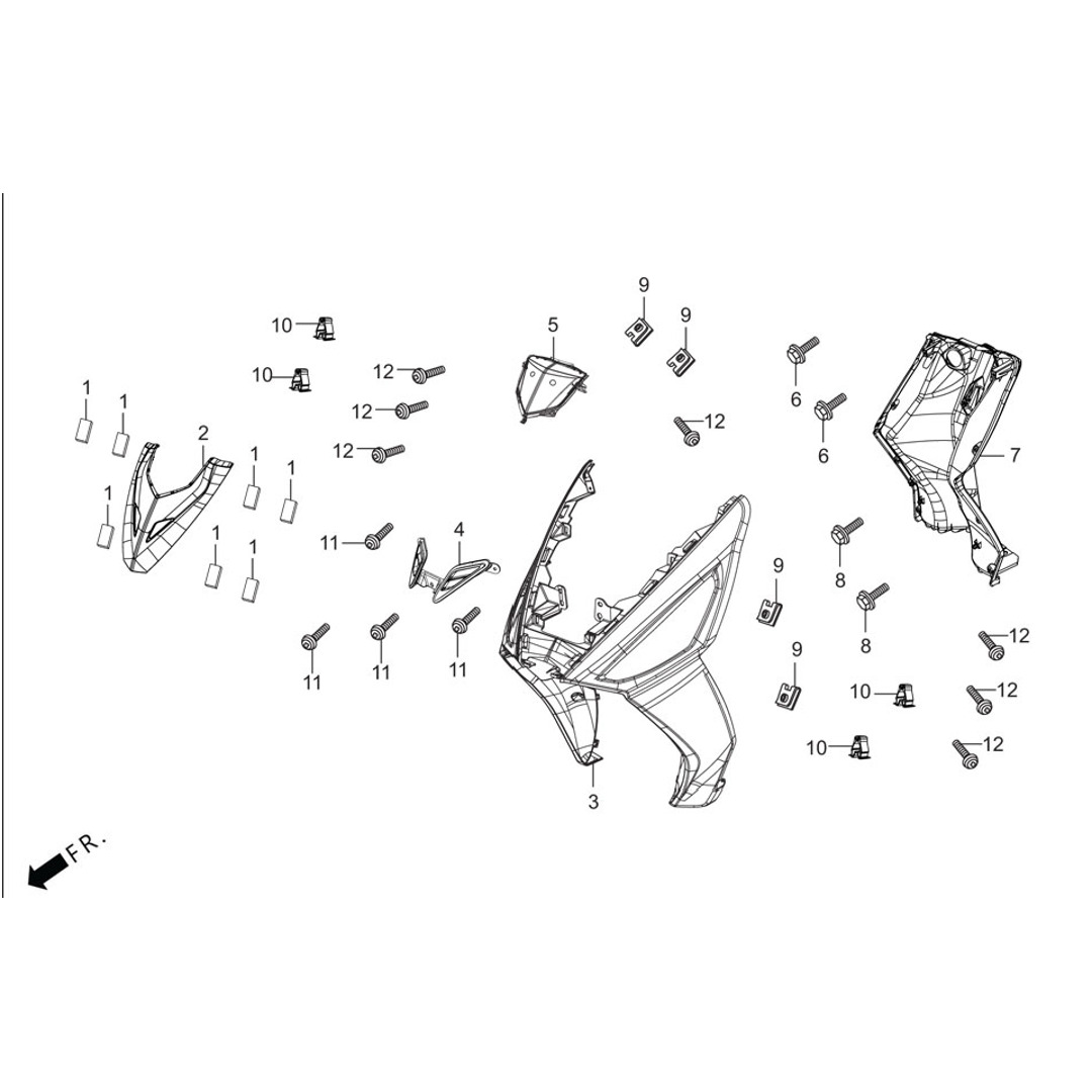 Cubierta delantera e interna